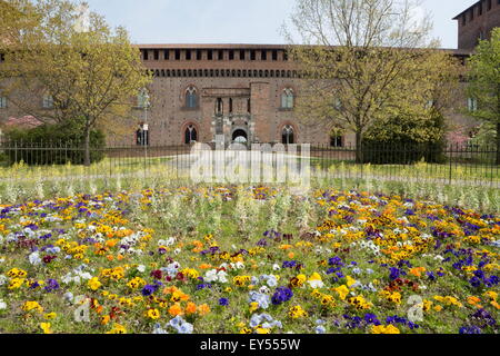 Castello Visconteo, Château Pavie, Pavie, Lombardie, Italie , Banque D'Images