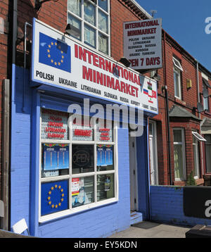 International polonais MiniMarket boutique, Padgate, Warrington, Cheshire, England, UK Banque D'Images