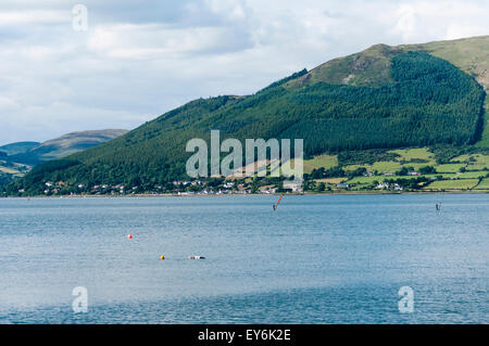 Rostrevor Forest, L'Irlande du Nord, qui dispose de sentiers de vélo de montagne de classe mondiale. Banque D'Images