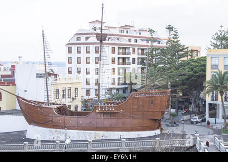 Une réplique de Santa Maria est l'accueil du Musée Maritime Musée de La Palma à Santa Cruz de La Palma. Banque D'Images