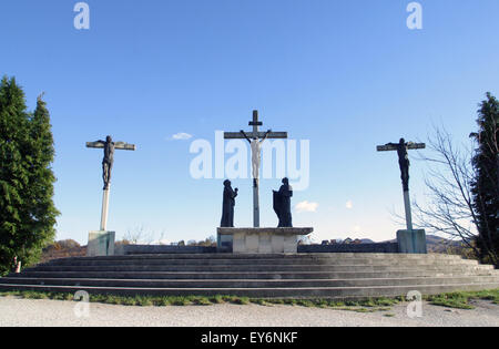 12e les stations de la Croix, Jésus meurt sur la croix, sanctuaire Assomption de la Vierge Marie à Marija Bistrica, Croatie Banque D'Images