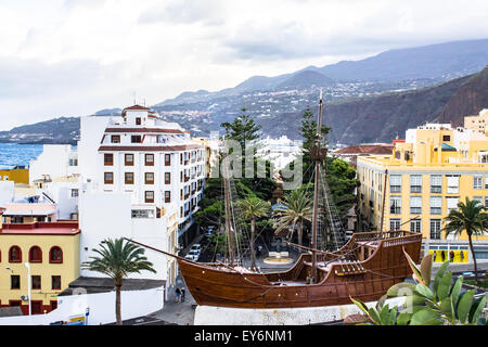 Une réplique de Santa Maria est l'accueil du Musée Maritime Musée de La Palma à Santa Cruz de La Palma. Banque D'Images