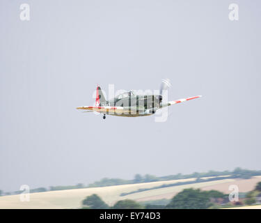 Swiss Airforce Morane D-3801, d'avions de chasse à Flying Legends Air Show 2015 Banque D'Images