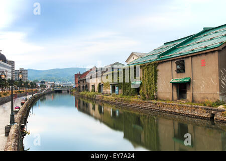 Otaru, canal historique et warehousedistrict à Hokkaido, Japon Banque D'Images