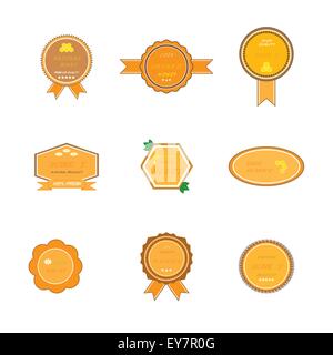 Jeu d'étiquettes pour les produits de miel Illustration de Vecteur