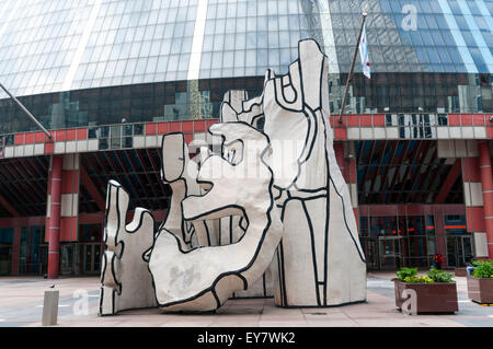 Monument avec bête permanent par Jean Dubuffet à Chicago. Affectueusement appelé Snoopy dans un blender. Banque D'Images