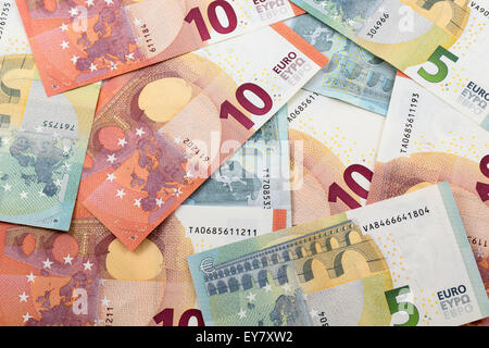 5 et 10 Euro Note contexte Banque D'Images