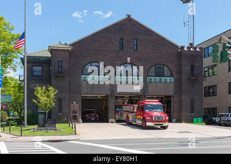 L'Administration centrale du Service d'incendie et de la caserne no 6 à White Plains, New York. Banque D'Images