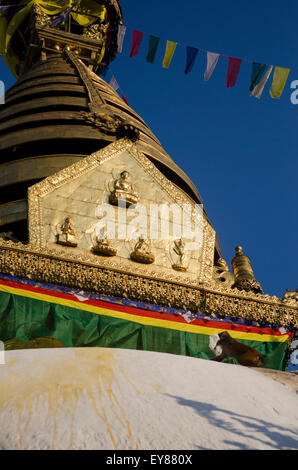 Temple de Swayambhunath à Khatmandu - le temple de singe Banque D'Images