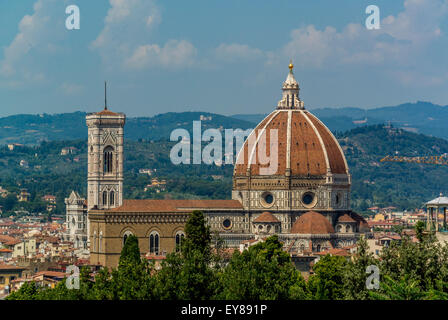 Cathédrale de Florence ou Duomo avec dôme conçu par Filippo Brunelleschi.Florence, Italie. Banque D'Images