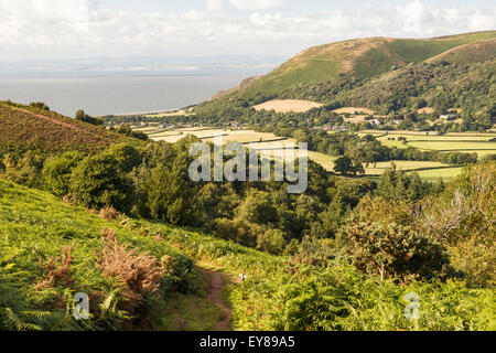 Bossington Hill et Porlock Bay Vue de Ley Hill Banque D'Images