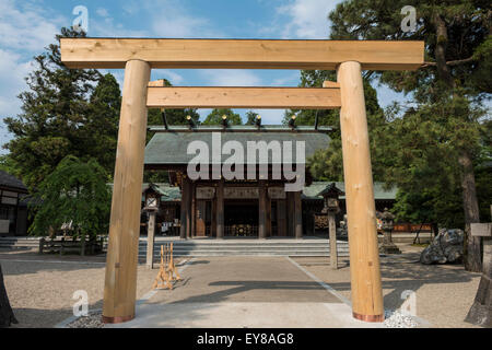 Torii dans Imizu culte, Kojo Park, Takaoka, Japon Banque D'Images