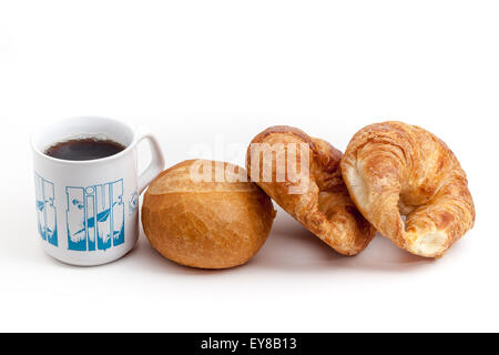 Rouleau dur l'appeler en néerlandais Pistolee whit croissant, Banque D'Images