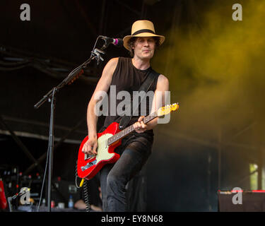 Henri Salvador à l'Cornbury Festival UK 12 juillet 2015 Banque D'Images