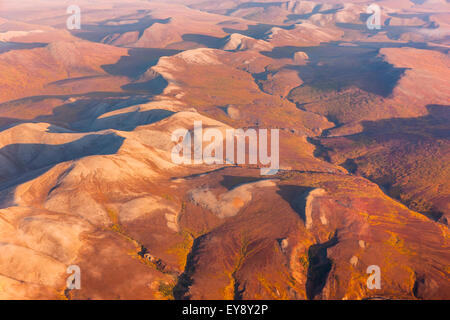 Vue aérienne de l'Kigluaik montagnes, au nord de la péninsule de Seward, Nome, Alaska, États-Unis d'Amérique Banque D'Images