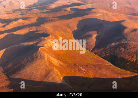 Vue aérienne de l'Kigluaik montagnes, au nord de la péninsule de Seward, Nome, Alaska, États-Unis d'Amérique Banque D'Images