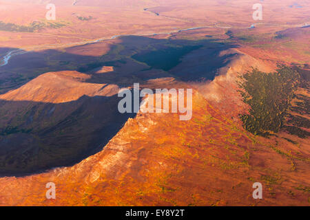 Vue aérienne de l'Kigluaik montagnes, au nord de la péninsule de Seward, Nome, Alaska, États-Unis d'Amérique Banque D'Images