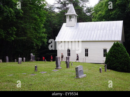 Old Methodist church et cimetière de Cades Cove, parc national des Great Smoky Mountains Banque D'Images