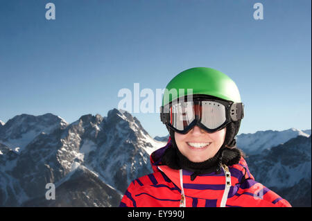 Portrait of a female snowboarder Banque D'Images