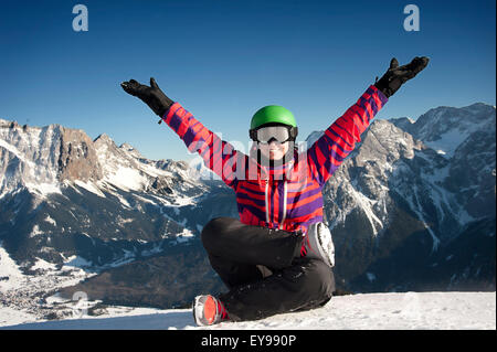 Portrait of a female snowboarder Banque D'Images