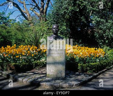 Buste de Michael Collins, Merrion Square, Dublin, Irlande Banque D'Images