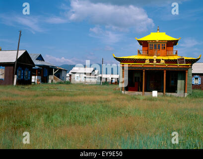 Side temple & maisons des moines du monastère ivolginsk (centre du bouddhisme en Russie) Sibérie Russie république autonome bouriate Banque D'Images