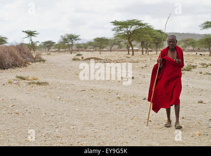 Old man, Samburu, Kenya Samburu County Banque D'Images