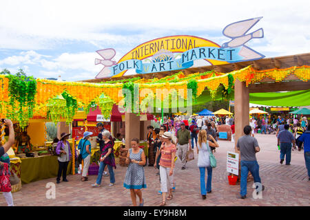 Marché de l'art folklorique international organisé chaque année à Santa Fe, Nouveau Mexique, USA 11 Juillet 2015 Banque D'Images
