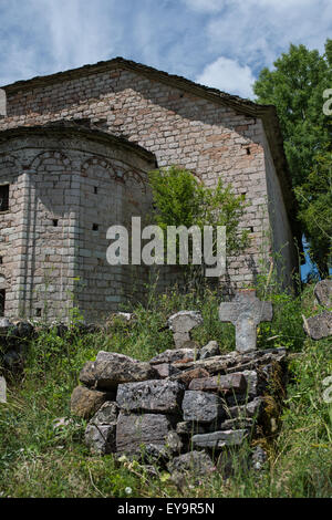 Saint thanas (Athanase) Église , Voscopoje, Korçë, en Albanie Banque D'Images