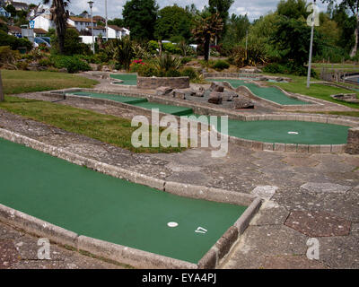 Un mini-golf, plage de Goodrington Sands, Paignton, Devon, UK Banque D'Images