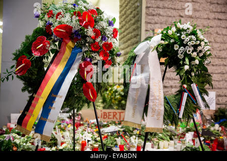 Berlin, Allemagne, une veille pour les victimes des attaques en France Banque D'Images