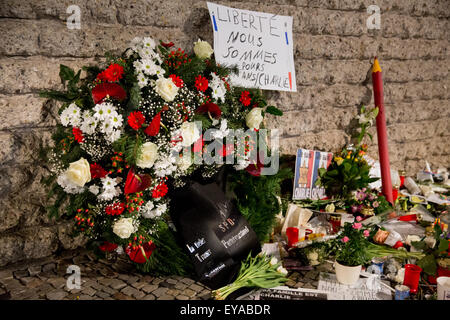 Berlin, Allemagne, une veille pour les victimes des attaques en France Banque D'Images
