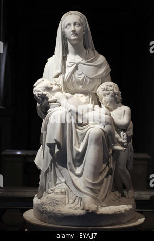 Madonna (1840). Statue en marbre par le sculpteur Benedetto Cacciatori. Le Kunsthistorisches Museum, Vienne, Autriche. Banque D'Images