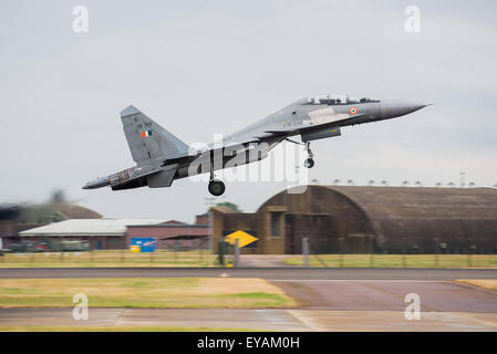 Indian Air Force Sukhoi Su-30MKI 'Flanker' participant à un exercice au sol et aériens bilatéraux Indradhanush IV à RAF Coningsby Banque D'Images