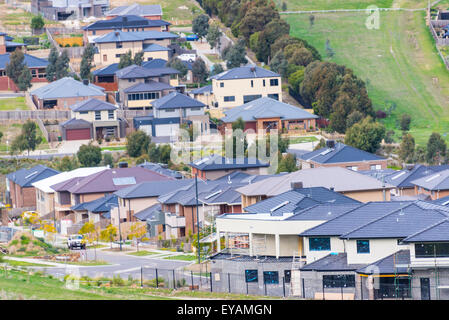 Banlieue Sud de Melbourne Morang nouveau développement de la propriété et la construction de l'extension urbaine nouvelle s'appuie le développement immobilier Banque D'Images