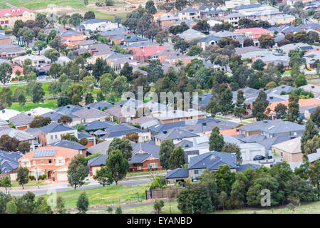 Banlieue Sud de Melbourne Morang nouveau développement de la propriété et la construction de l'extension urbaine nouvelle s'appuie le développement immobilier Banque D'Images