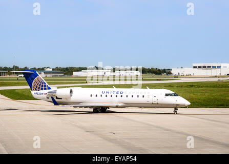 United Express CRJ-200ER, Springfield-Aéroport National de Branson, Missouri Banque D'Images