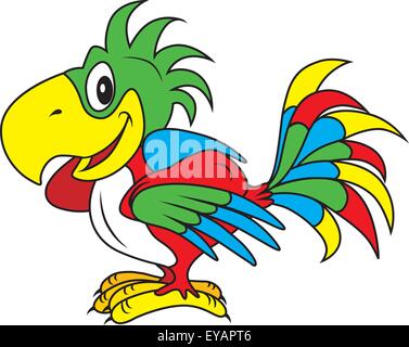 Vector illustration of colorful parrot Illustration de Vecteur