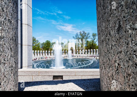 Une vue sur le monument commémoratif de la Seconde Guerre mondiale à Washington D.C., USA Banque D'Images