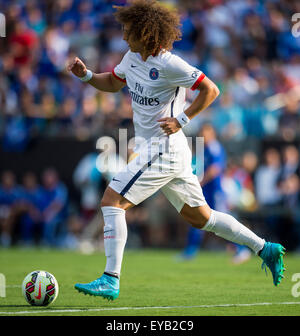 Charlotte, NC, USA. Le 25 juillet, 2015. # 32 David Luiz D PSG pendant le match de Coupe des Champions internationaux entre Chelsea FC et Paris Saint-Germain au stade Bank of America à Charlotte, NC. Jacob Kupferman/CSM/Alamy Live News Banque D'Images