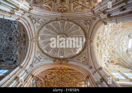 Coupole de la cathédrale, vue intérieure. Cordoue, Espagne. Banque D'Images