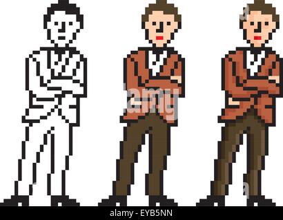 Vecto Illustration de Pixel Businessman Illustration de Vecteur