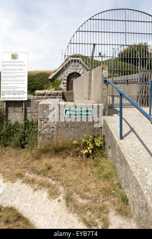 Le sud de la zone latérale de la Verne Citadelle Prison sur l'Île de Portland, dans le Dorset Banque D'Images