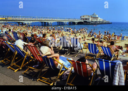 La plage et la jetée de Bournemouth. Le Dorset. L'Angleterre. UK Banque D'Images