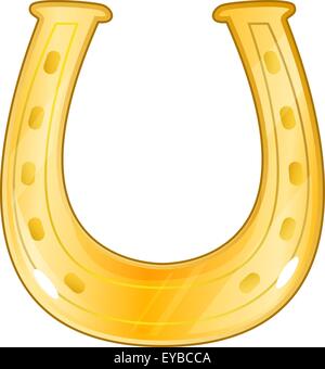 Vector shiny golden horseshoe. symbole de chance Illustration de Vecteur