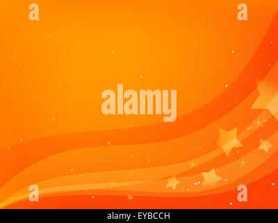 Vector background rouge et orange avec des vagues et des étoiles Illustration de Vecteur