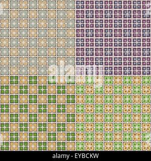 Vector set de quatre modèles de tuile sans couture Illustration de Vecteur