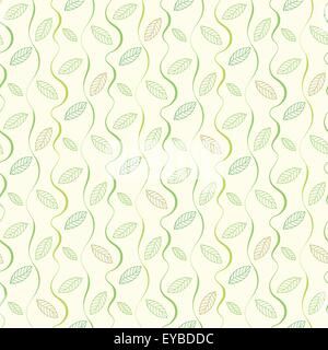 Seamless Vector motif floral. Bandes et feuilles sur un fond clair. Illustration de Vecteur