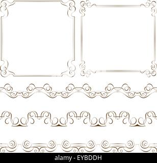 Définir des cadres et des bordures élégantes vecteur Illustration de Vecteur