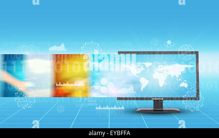 Moniteur sur abstract background Banque D'Images